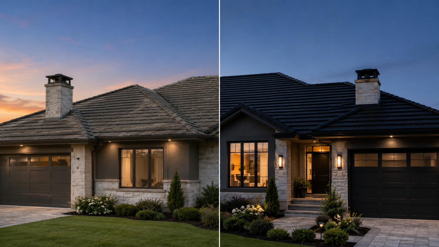 Before-and-after of a roof replacement in Golden Square, Bendigo