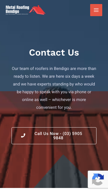 Mobile screenshot of current website